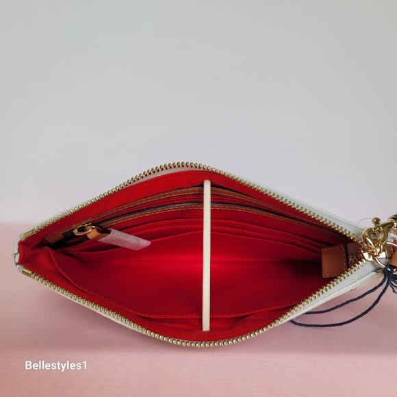 DOONEY & BOURKE Blakely Signature Logo Print Large Wristlet- Bone color ⭐ - Picture 14 of 16